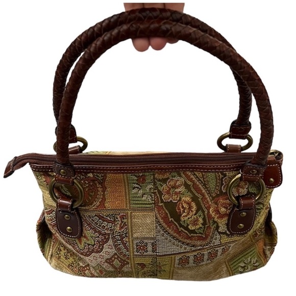 Fossil Handbags - Fossil Vintage Tapestry Floral Patchwork Shoulder Purse